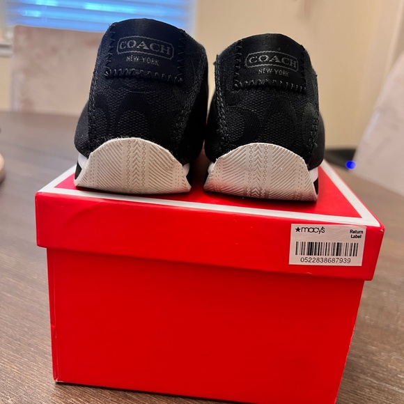 Coach Black Canvas Slip-On Flats! Only worn once. - Picture 2 of 5